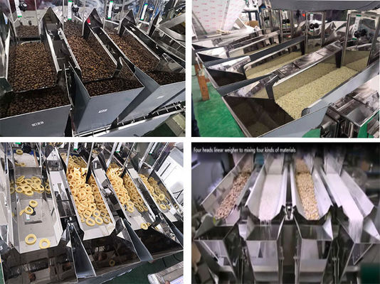 4 Heads Coffee Bean Linear Weigher Packing Machine 50 Bags/Min