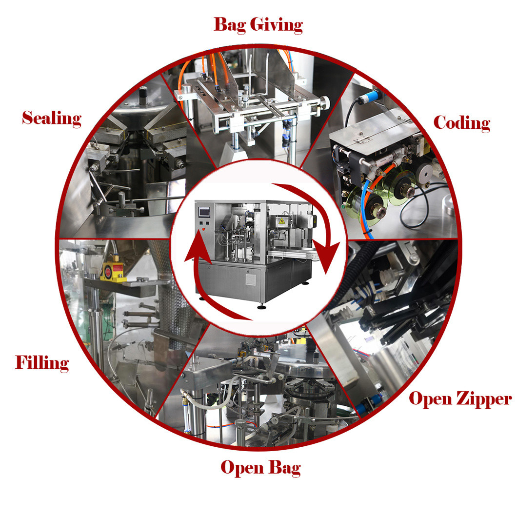 Zip Lock Premade Bag Packaging Machine For Beef Jerky Dried Meat